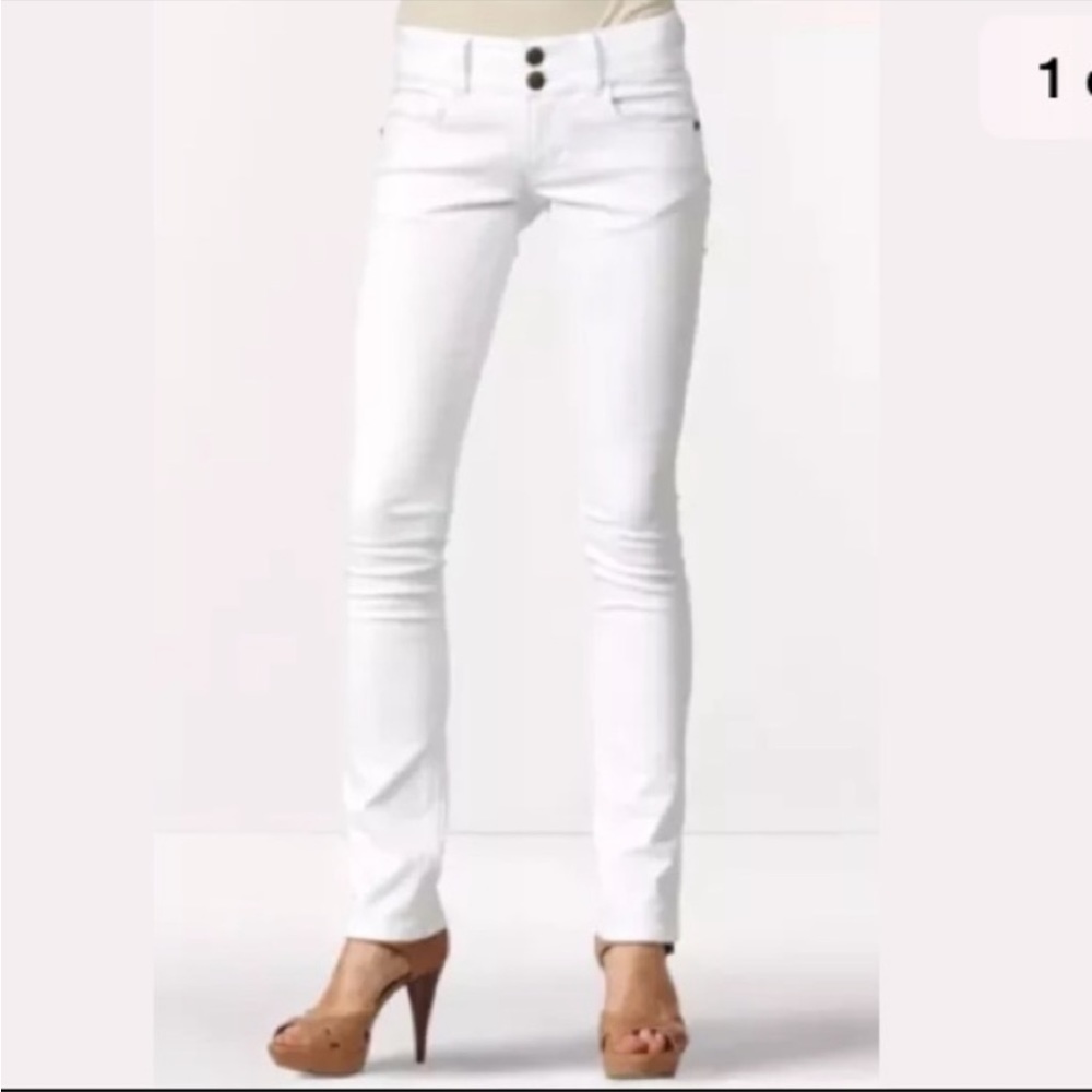CAbi style 879 white straight leg jeans